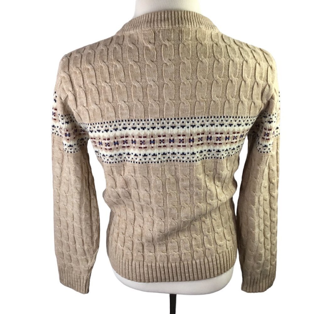 Vintage 70s Ski Sweater Steep Slopes Sz S Nordic Knit Fair Isle Pullover Acrylic - Picture 5 of 7